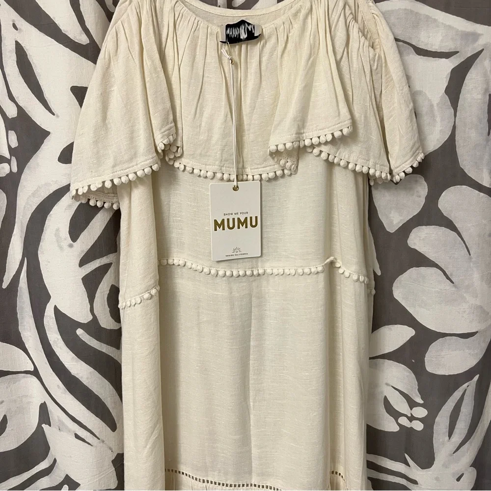 NWT Mumu Ambrose Midi White Dress - Picture 10 of 11
